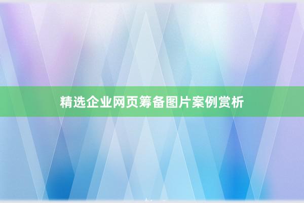 精选企业网页筹备图片案例赏析